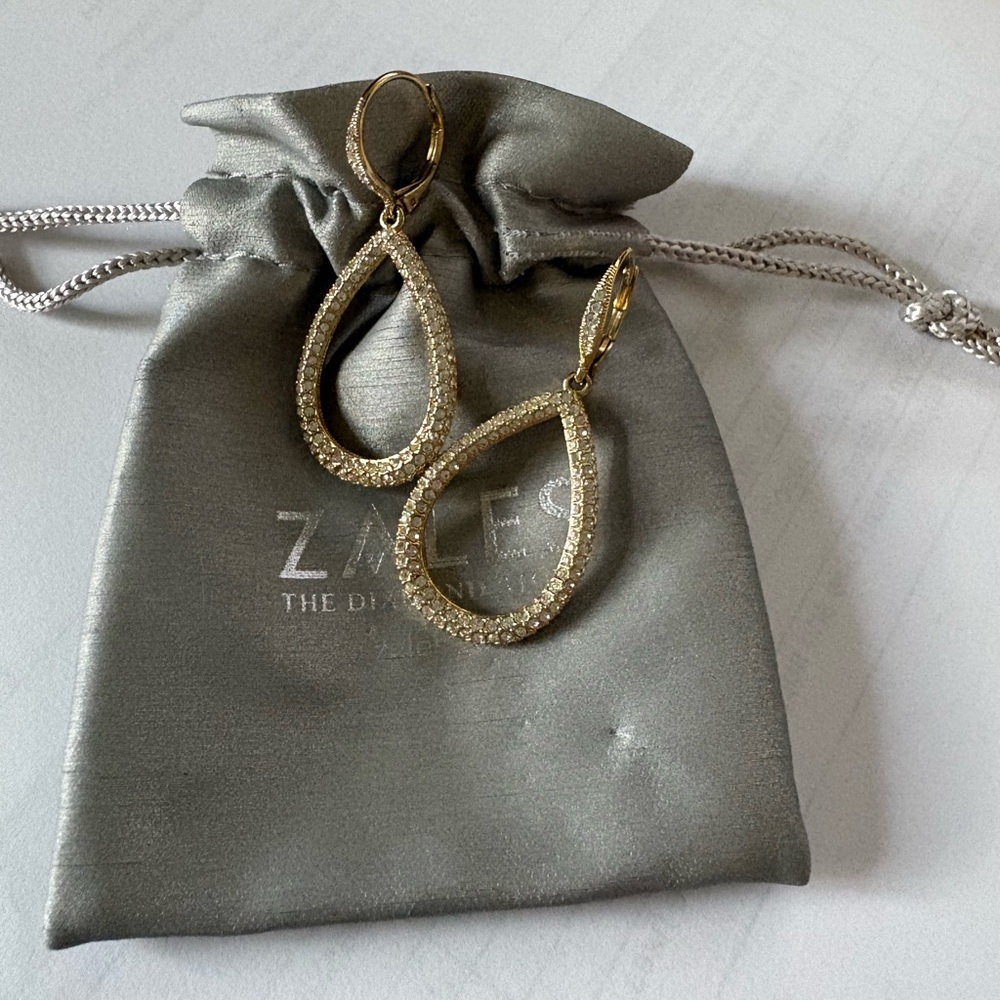Zales Gold and Silver Teardrop Earrings
